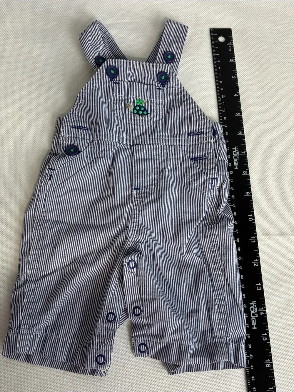 Carter's Child Of Mine Baby Overalls Blue White Stripe One Pc Size NB Newborn